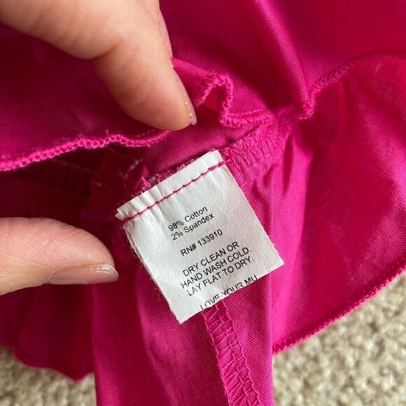 Leni Ruffle Top in Hot Pink Show Me Your Mumu Size S - Picture 6 of 13